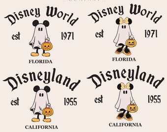 Disneyland DisneyWorld Halloween T-Shirt Designs, Mickey's Not So Scary Halloween, Logo, Mickey and Minnie, Eps, Png, Dxf, Svg