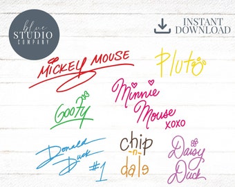 Magical Characters Autographs, SVG Vector, DXF, PNG (Instant Download)