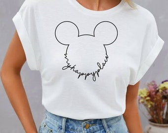 My Happy Place Mickey Head Design for Cricuit or Silhouette, Sparkle Svg, Eps, Jpg, Png, Instant Download
