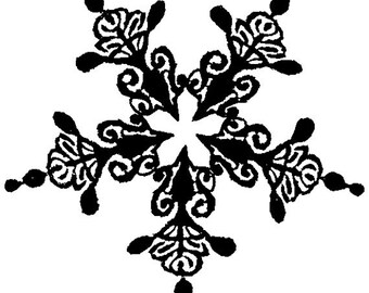 EZ Mounted Rubber Stamp Christmas Snowflake // Snökristall // Altered Art Craft Scrapbooking Cardmaking Collage Supply