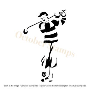 Tampon en caoutchouc monté sur EZ, joueur de golf de sport, artisanat d'art modifié, scrapbooking, fabrication de cartes, fourniture de collage