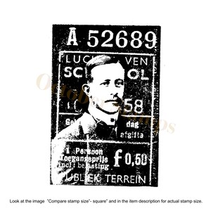 EZ Mounted Rubber Stamp Edwardian Man Ticket Collage Altered Art Craft Scrapbooking Cardmaking Supply.