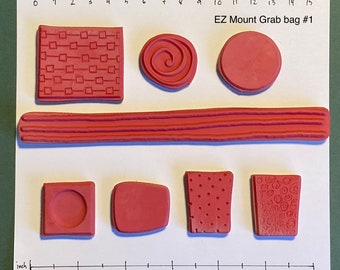 EZ Mounted Grab Bag Rubber Stamp Retro Background Swirl Dot Craft  Cardmaking Mixed Media Collage Supply