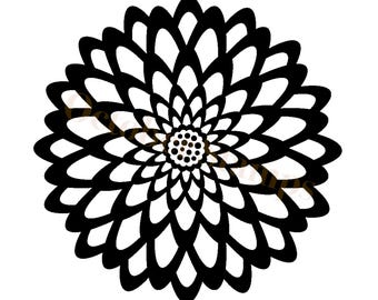 EZ Mounted Rubber Stamp Retro Flower Aster Altered Art Craft Scrapbooking Cardmaking Collage Supply