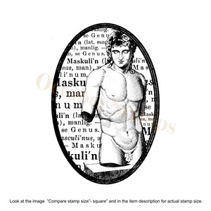 EZ Mounted Rubber Stamp 1700s Man Torso Statue Masculine Background Writing Altered Art Craft Scrapbooking Cardmaking Collage Supply.