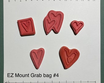 EZ Mounted Grab Bag Rubber Stamp Mixed Hearts Craft Cardmaking Mixed Media Collage Supply