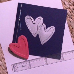 EZ Mounted Rubber Stamp Calligraphy Outline Hearts Altered Art Craft Scrapbooking Cardmaking Collage Supply image 2