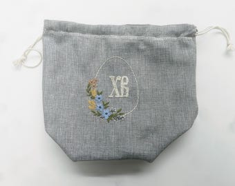 Handmade Embroidered Bag. Russian Orthodox Easter Decoration. Perfect for Paskha Cheese Mold Storage or Gift Bag.