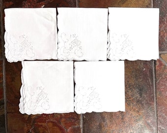 Set of Five Linen Luncheon Napkins