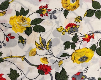 Tissu en nylon fleuri, vintage des années 1970