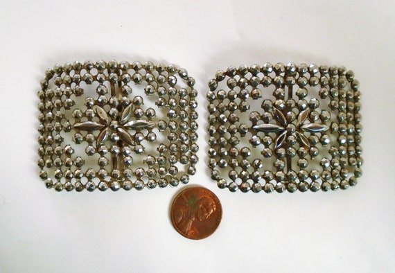 Steel Cut French Shoe Clips, Made in France, Vinta