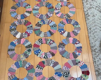 50年代/60年代のドレスデンプレートキルトブロック5個 - ヴィンテージ