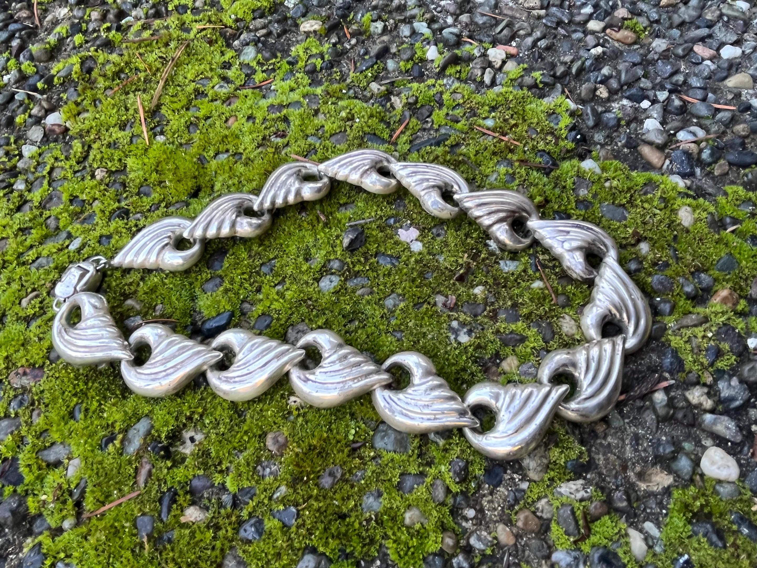 Vintage Silver Swirl Link Necklace 925, 72 Grams - Etsy