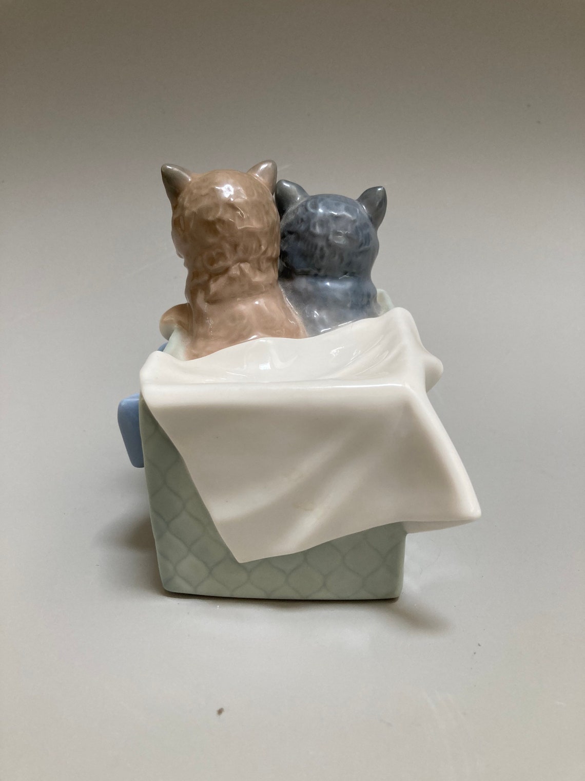 lladro cats in basket