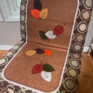 Fall Table Runner with Appliqued Leaves