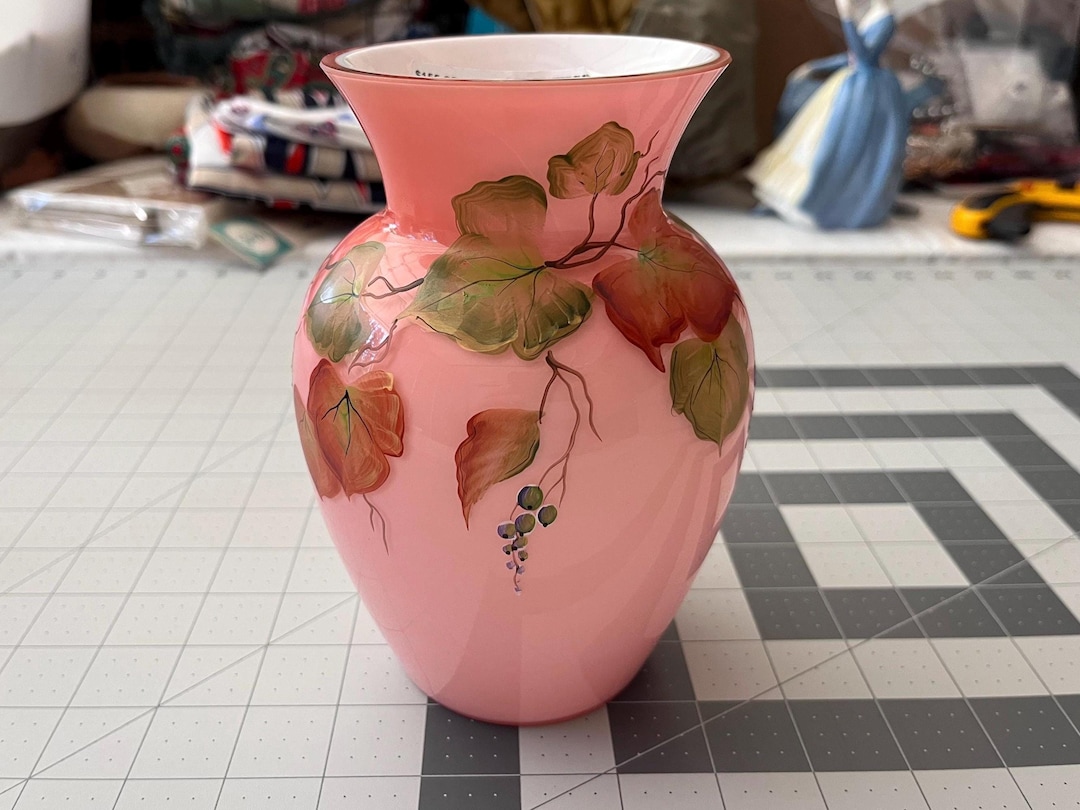 シェリー・フェントン作「珊瑚の花瓶に描かれた秋の葉」 - Etsy 日本