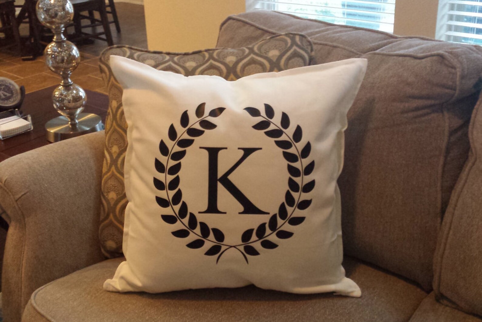 Monogrammed Family Initial Pillow Personalized Gift Etsy
