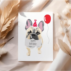 French Bulldog Birthday Card – Blank Inside, Dog Lover Gift