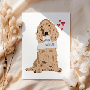 Cocker Spaniel Card - 'You're My Favourite' - Anniversary Card, Father’s Day Card, Dog Lover Gift