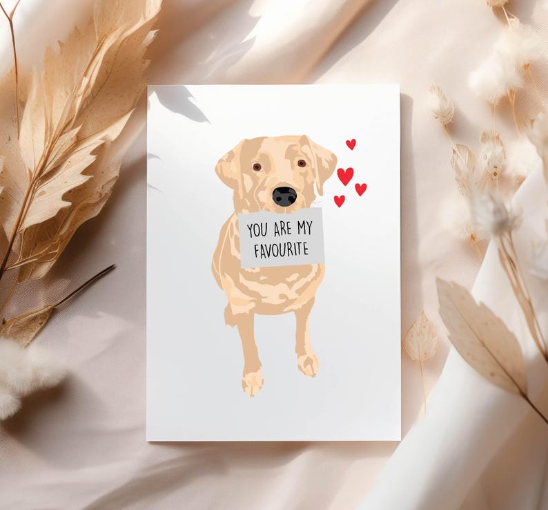 Labrador Card - "You Are My Favourite" Card for Dog Lovers - Anniversary Card - Dog card - Wedding Anniversary imagem 3