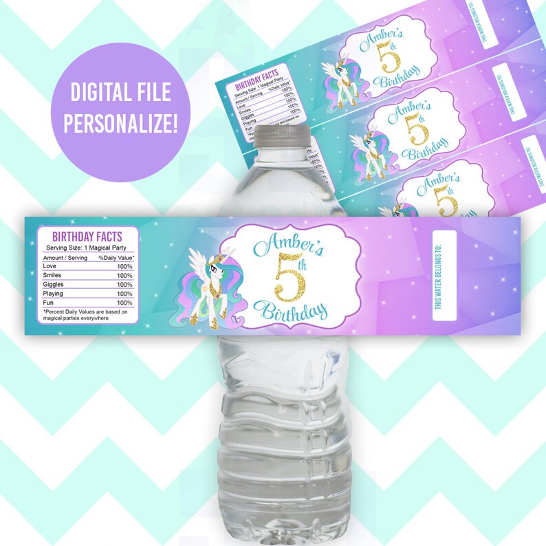 Free printable my little pony water bottle labels