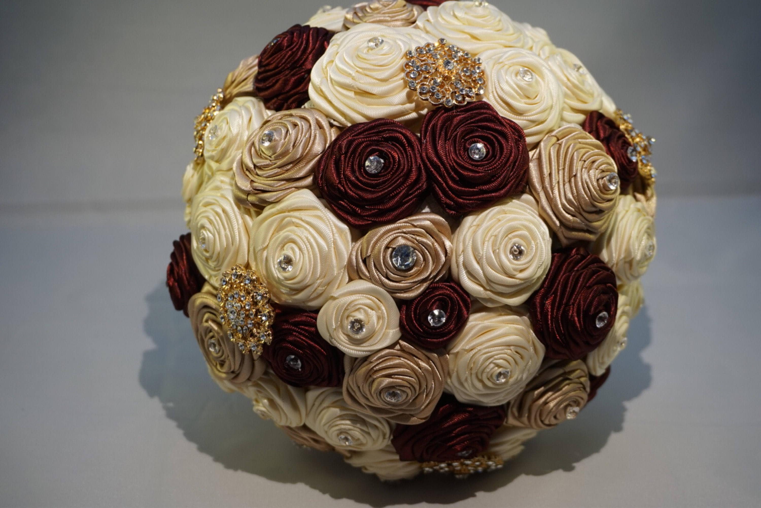 Ribbon Rose Bouquets Satin Rose Flowers Ribbon Flowers Satin Rose