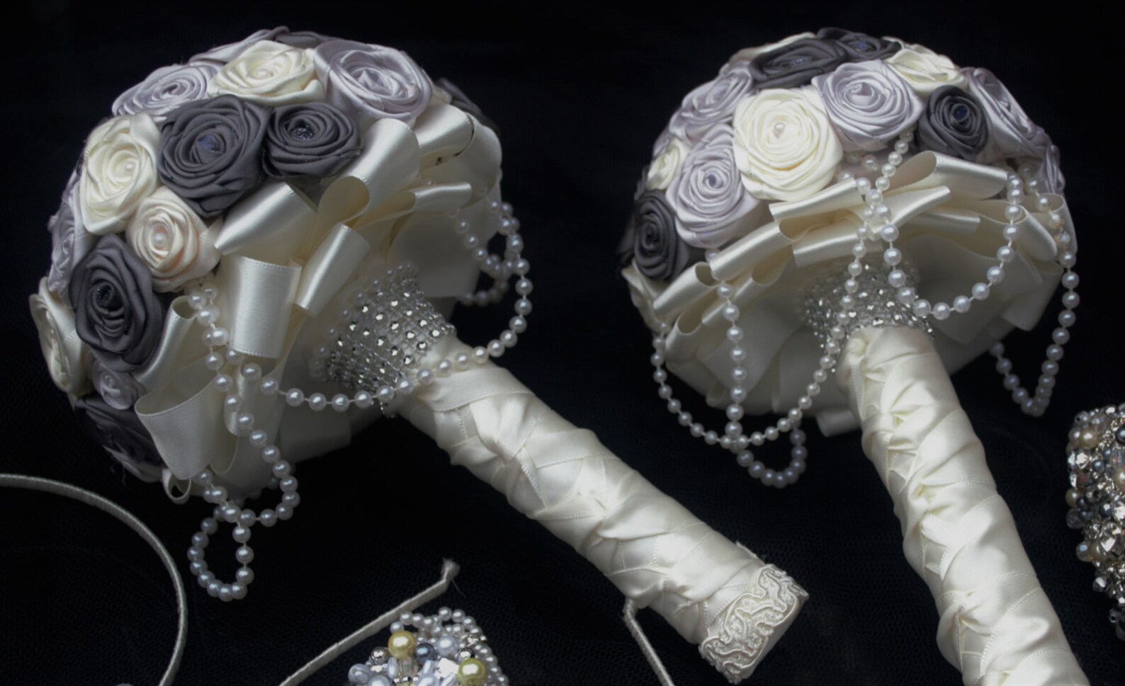 Ribbon Rose Bouquets Satin Rose Flowers Ribbon Flowers Satin Rose