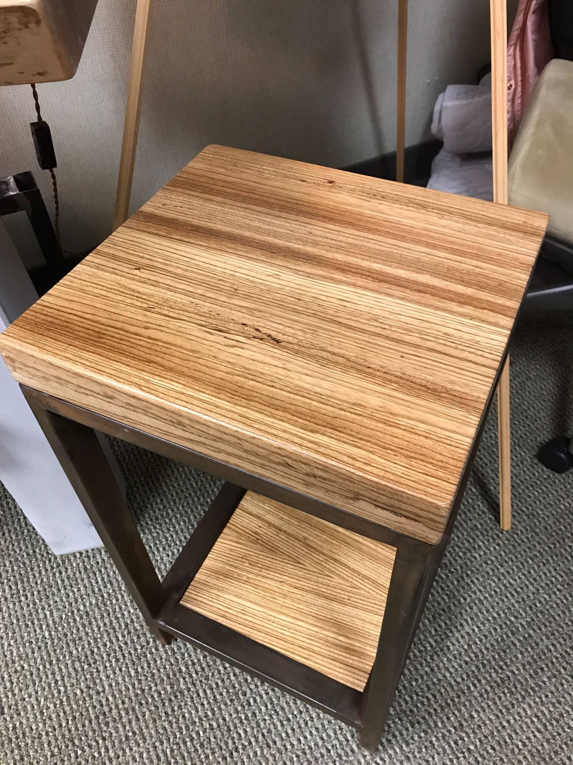 zebra wood side table