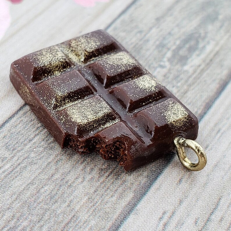 Chocolate Bar Charm Polymer Clay Food Chocolate Bar Etsy