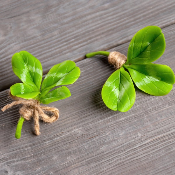 Broche feuille de trèfle de style irlandais, épinglette trèfle pour mariage en Irlande, accessoire de la Saint-Patrick, bijoux botaniques pour mariage verdoyant