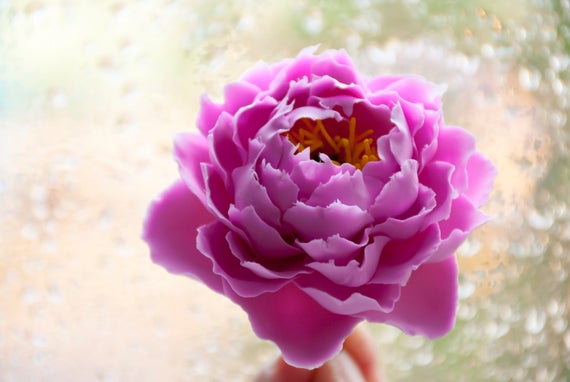 Pink Peony Flower Hair Clip Floral Hair Pins Peony Wedding Etsy
