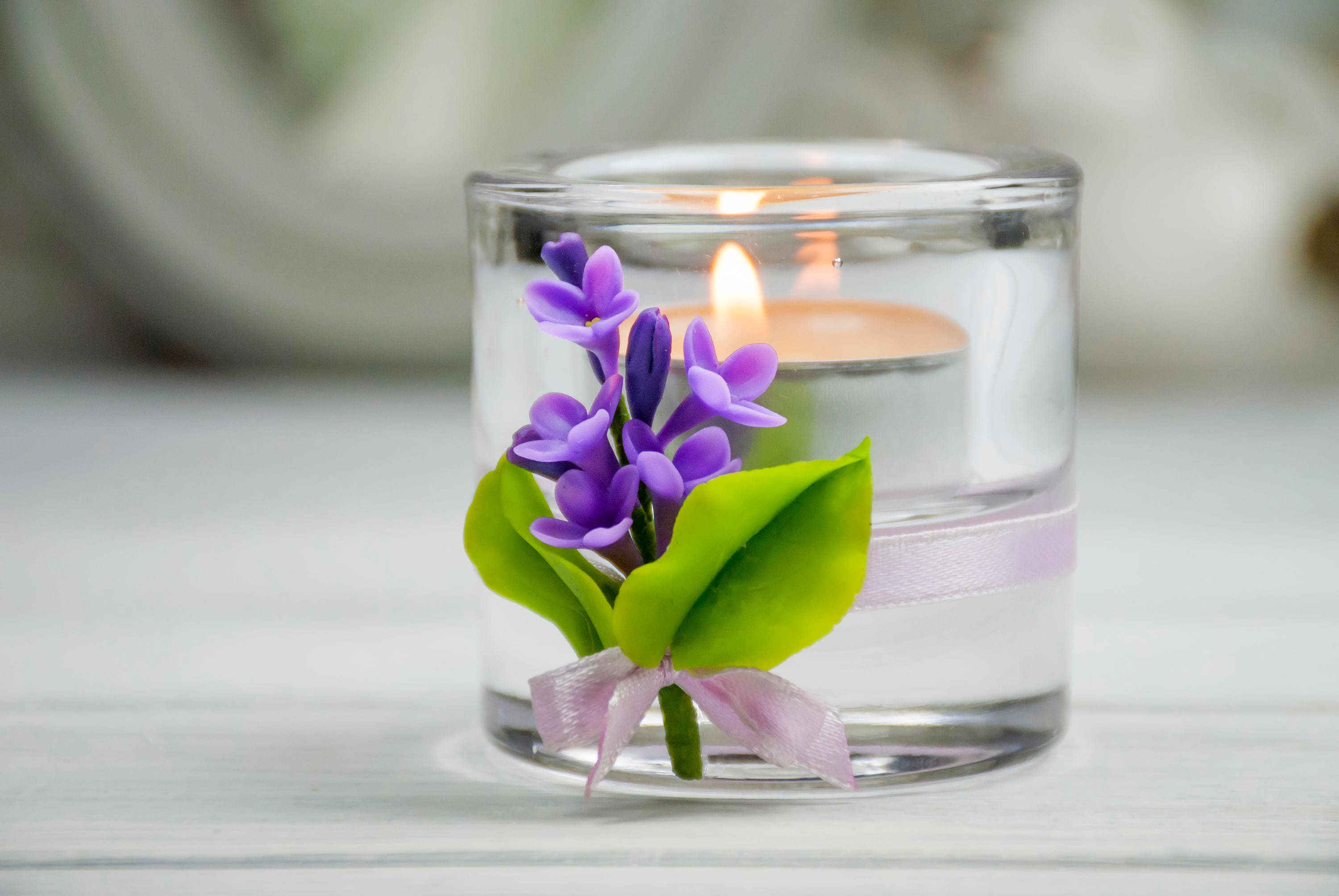 Boho Wedding Table Decorations Lilac Flower Candle Gift Lilac Etsy