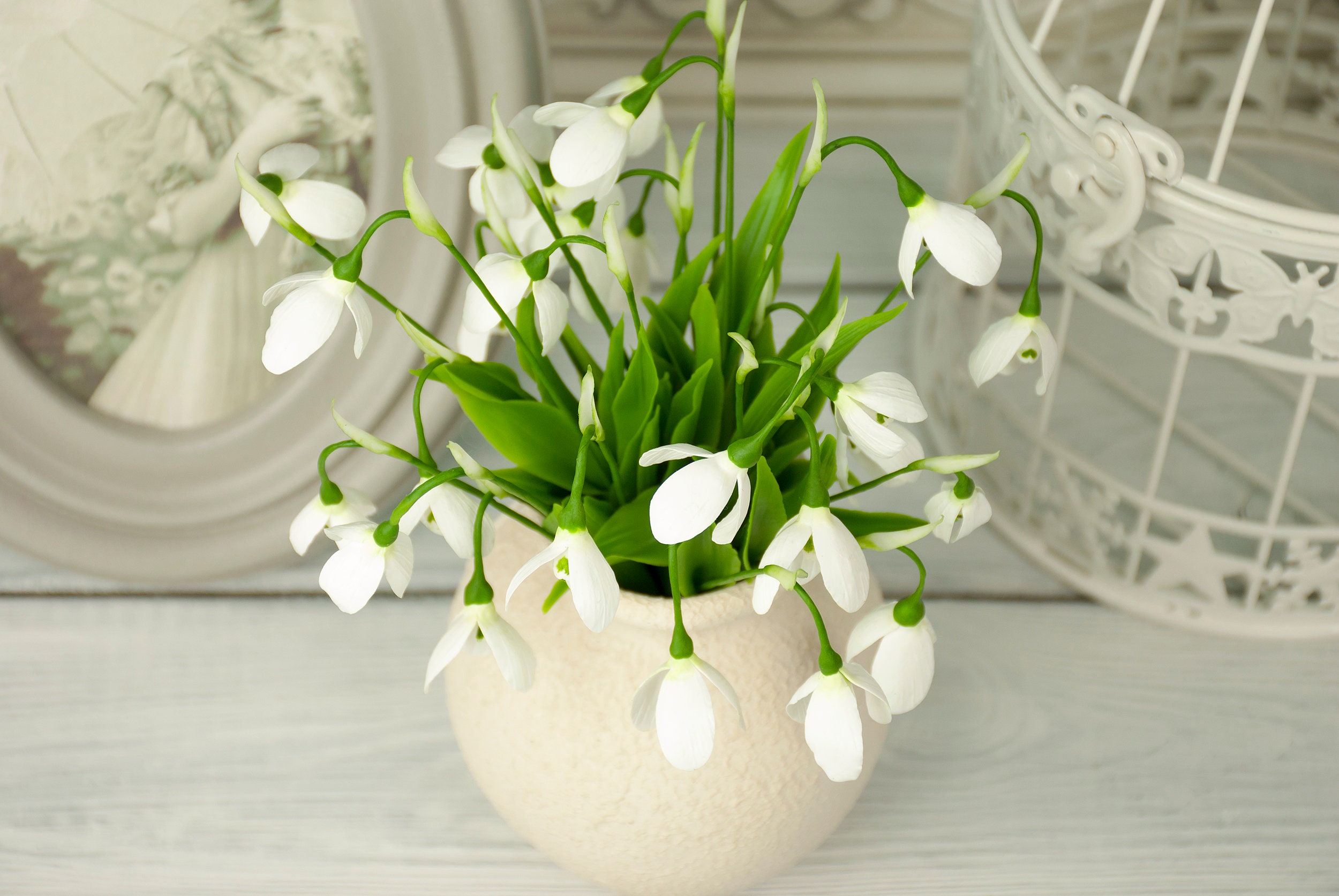 Artificial snowdrops for home decoration in spring style Etsy