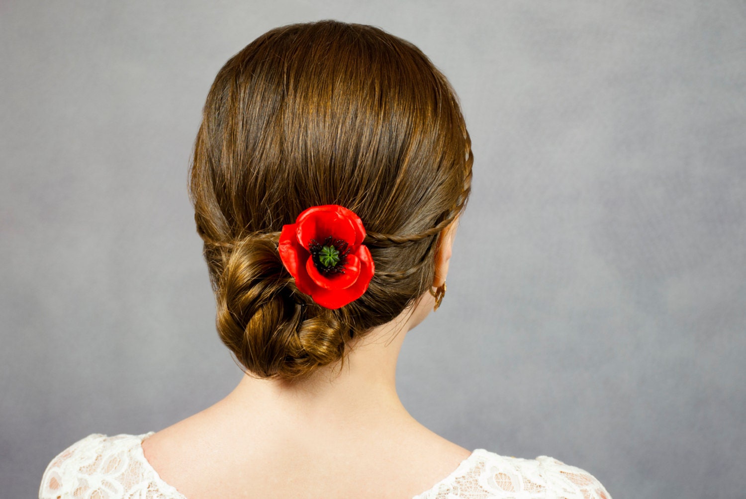 red flower hair accessories