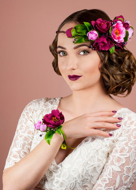 bridal head flowers