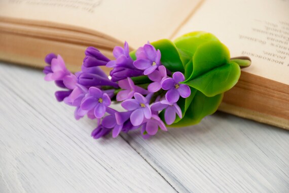 Purple Flowers Hair Barrettes Spring Wedding Hair Flowers Etsy