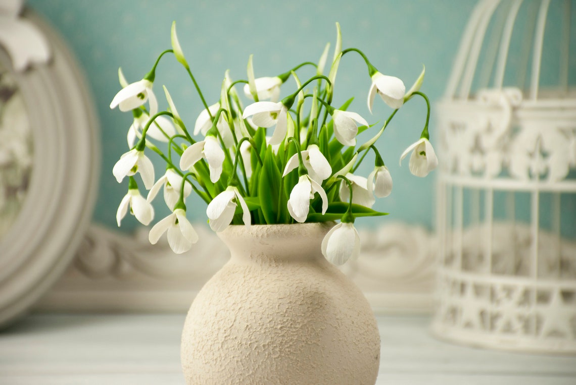 Artificial snowdrops for home decoration in spring style Etsy