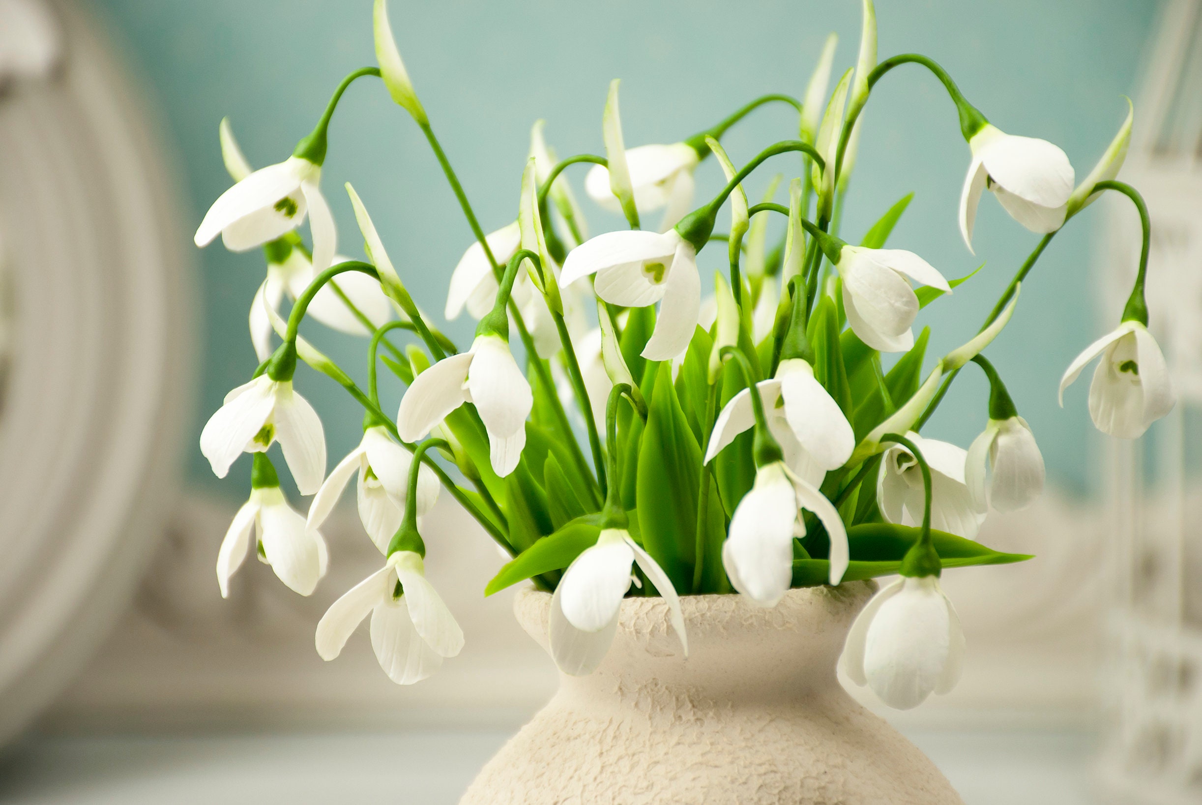 Artificial snowdrops for home decoration in spring style Etsy