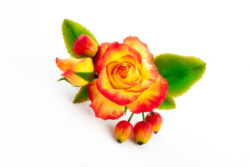 Rose flower hair clips, fall wedding accessory, apple hair flowe Rose flower hair clips, fall wedding accessory, apple hair flowe