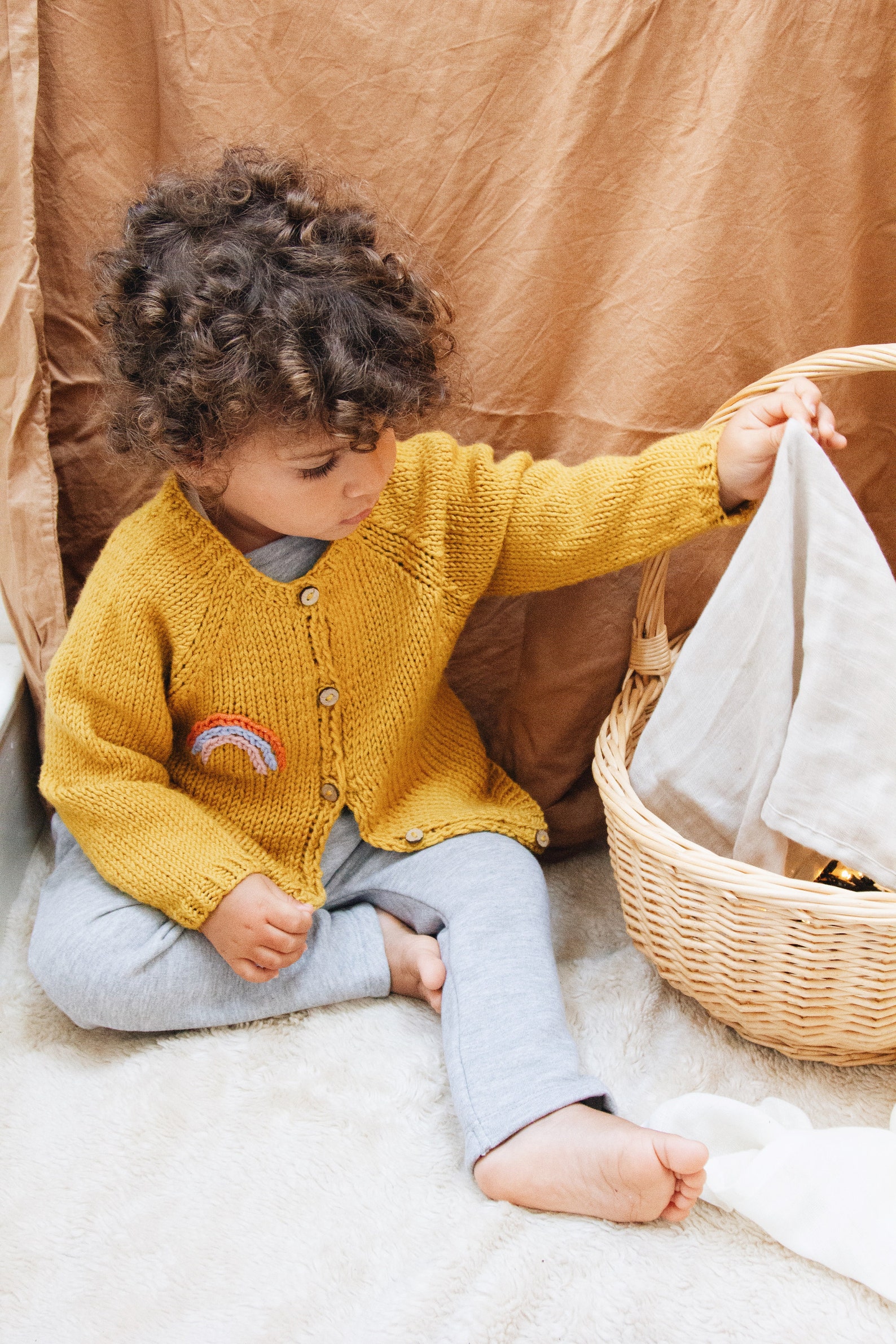 Baby and Toddler Rainbow Cardigan Knitting Pattern. Rainbow Cardigan