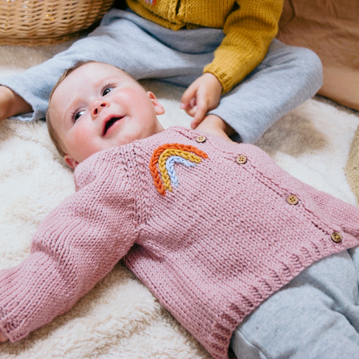 Baby and Toddler Rainbow Cardigan Knitting Pattern. Rainbow Etsy