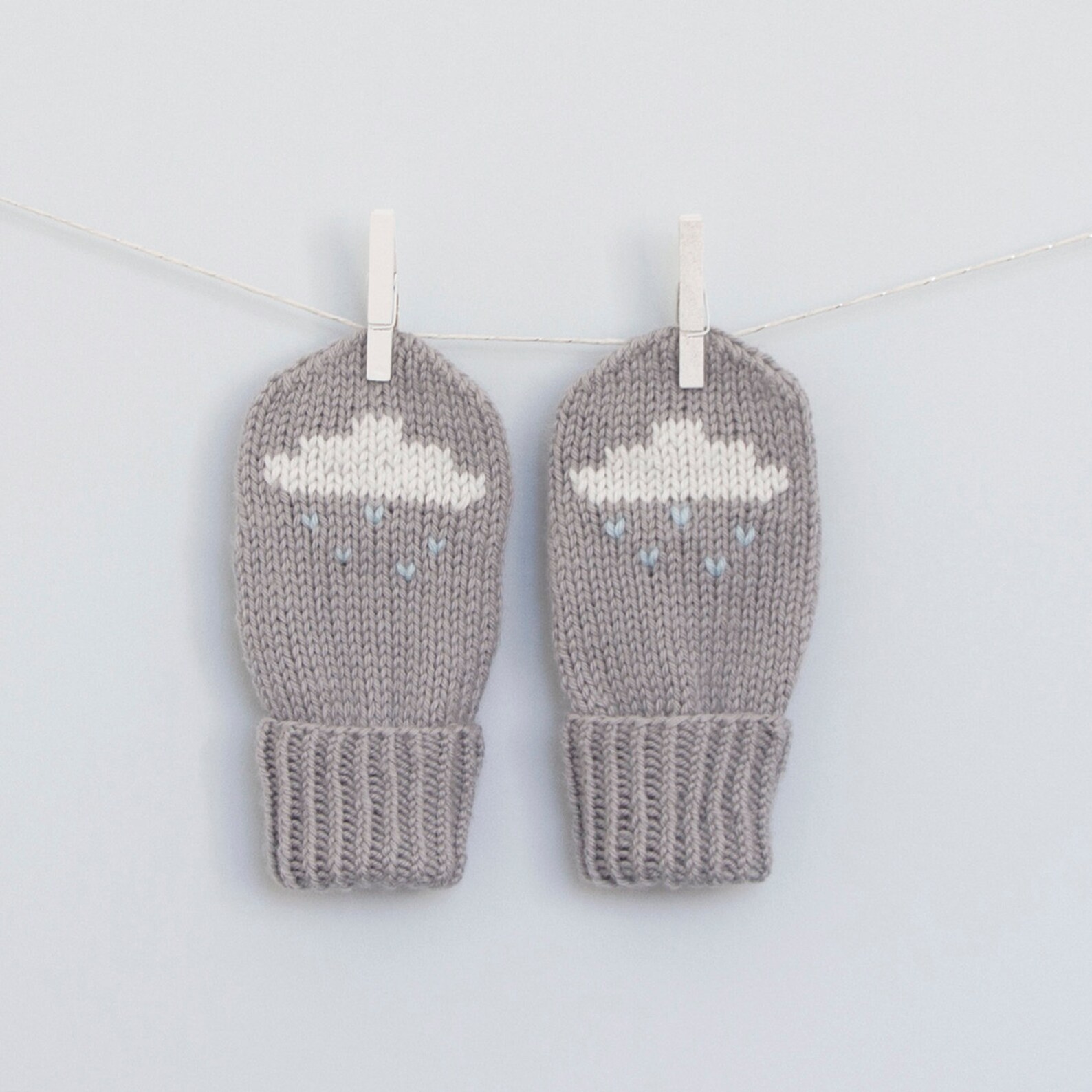Baby and Toddler Mittens Knitting Pattern. Rain Cloud Mittens Etsy