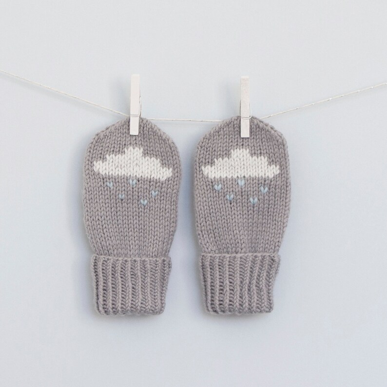 Baby and Toddler Mittens Knitting Pattern. Rain Cloud Mittens Etsy UK