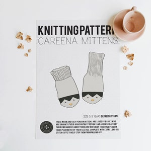 Baby and Toddler Mittens Knitting Pattern. Penguin Mittens Knitting Pattern. PDF knitting pattern. Instant Download image 2