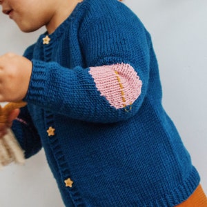 Baby and Toddler Cardigan Knitting Pattern. Space Cardigan PDF knitting pattern. Instant Download