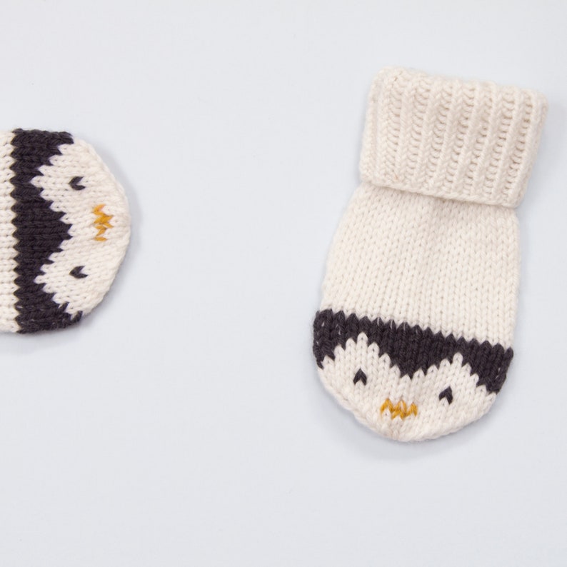 Baby and Toddler Mittens Knitting Pattern. Penguin Mittens Knitting Pattern. PDF knitting pattern. Instant Download image 4