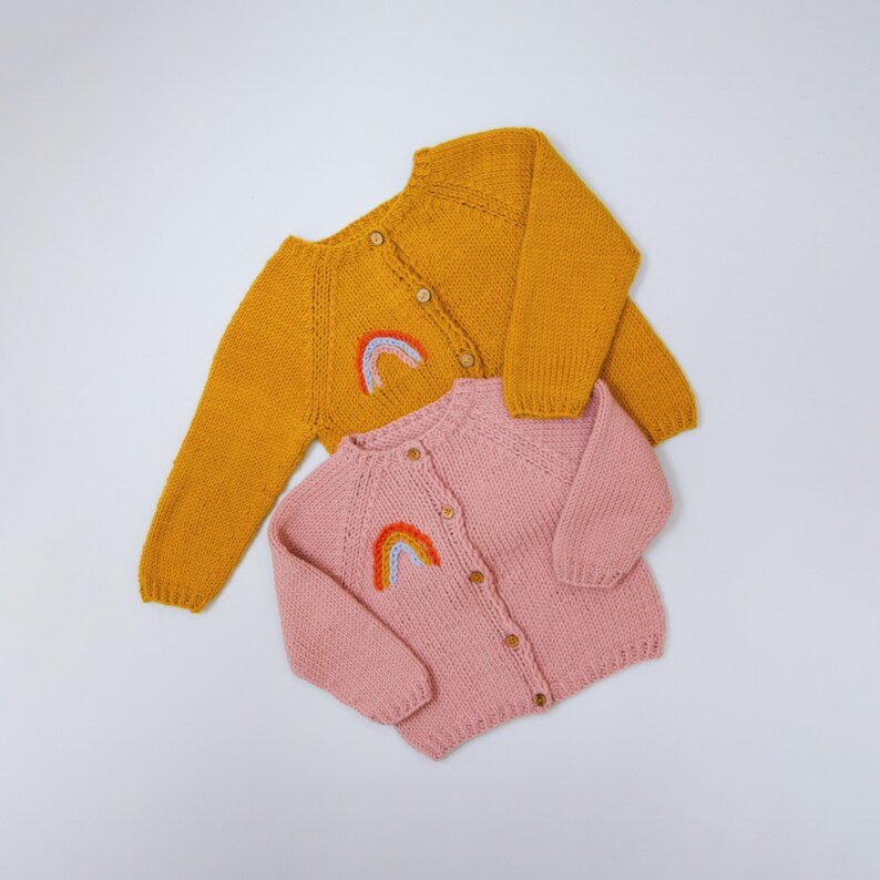 Baby and Toddler Rainbow Cardigan Knitting Pattern. Rainbow Etsy