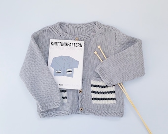 Baby and Toddler Cardigan Knitting Pattern. Be Bold cardigan PDF knitting pattern. Instant Download