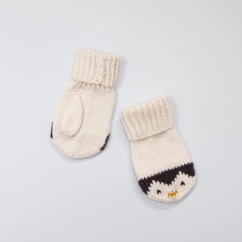 Baby and Toddler Mittens Knitting Pattern. Penguin Mittens Knitting Pattern. PDF knitting pattern. Instant Download image 5