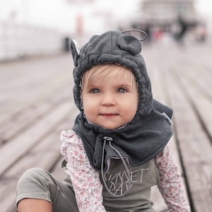 FUN2BEMUM 0-4 Jahre Hooded Cowl Baby Hut, Baby Bär Ohren, Bär Hut, Kleinkind Halswärmer, Kind Winter Ohr, Neugeborene Hut Sturmhaube BLAU